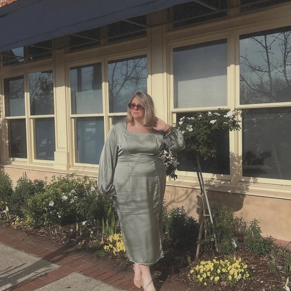 Plus size satin dress